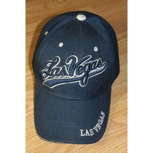 Dark Blue Embroidered Las Vegas Baseball Cap Blue And White